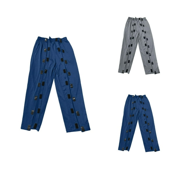 Tear Away Pants for Men Wide Leg Breakaway Sweatpants Open Bottom Easy Open Side Rip Off Pants with Pockets Trousers