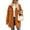 Orange-RongHuan's coats for winter, variant on Women's Hooded Corduroy Jacket Button Down Shacket with Pockets Loose Fit Long Sleeve Coat Winter Outerwear