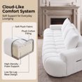 thumbnail image 5 of LUCKHAO 100" Extra Large Curved Front Compressed Sectional Sofa, 3-Seat Boucle Couch, No Assembly Sofa-in-a-Box, White, 5 of 7
