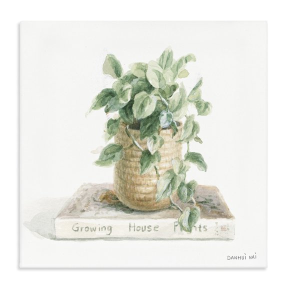 Stupell Industries French Country Potted Plant on Garden Book Canvas Art, 30 x 30, by Danhui Nai