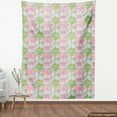 thumbnail image 3 of Ambesonne Floral Fabric by the Yard Upholstery, Tropical Hibiscus Blossom, 10 Yards, Fern Green Pale Pink, 3 of 4