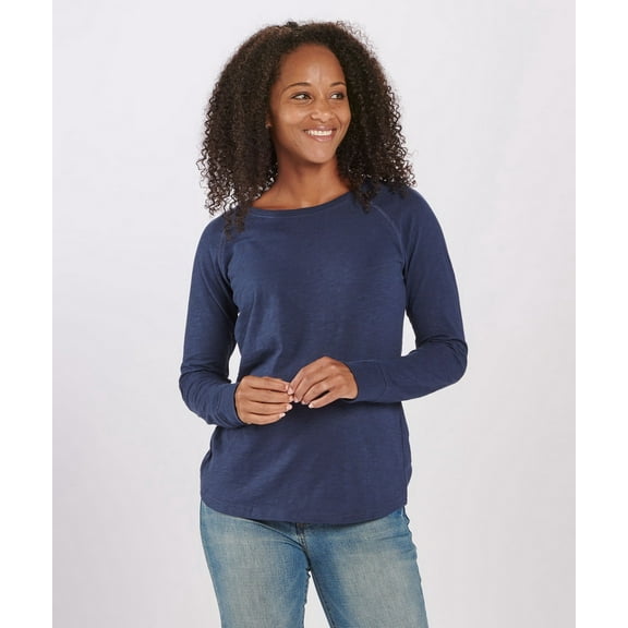 Boxercraft BW3166 Women's Solid Preppy Patch Tee-Navy-S
