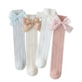 thumbnail image 6 of Ougyinr Kids Baby Girls Knee High Socks Toddler Bow Mesh Long Stockings Spring/Summer Socks, 6 of 9