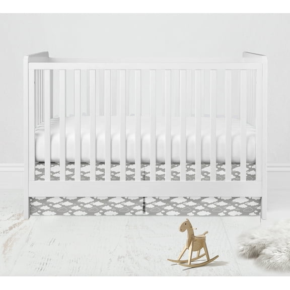 Bacati - Clouds in the City White/Grey Clouds Crib/Toddler Bed Skirt