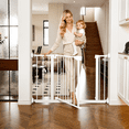 thumbnail image 6 of White Pressure Mounted Baby & Pet Gate 29.5"-45.3" Wide with Wall Protector, No Drill Walk Through Safety Gate for Doorways & Stairs, 6 of 8