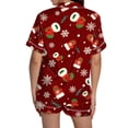 thumbnail image 5 of Pyjama pour Femmes en Satin de Soie à Imprimé Graphique, Mignon, Tenue de Nuit, Boutons, Hauts à Manches Courtes, Ensembles de Shorts, 5 of 5