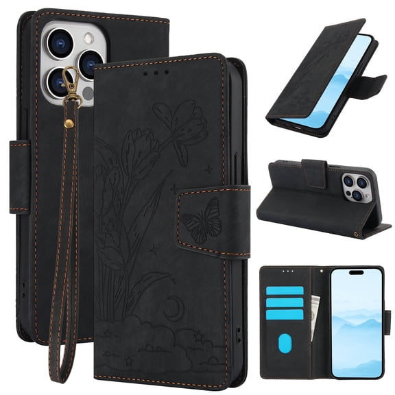 Allytechgroup for iPhone 11 Wallet Case, [RFID Blocking] Card Holder Kickstand PU Leather Flip Wallet Phone Case Shockproof Protective Cover Compatible with iPhone 11, Black