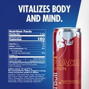 Red Bull Peach Edition Energy Drink, 12 fl oz, Pack of 24 Cans