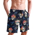 thumbnail image 6 of joogoo Men's Swim Trunks Skulls Roses Beach Shorts with Pockets 2XL, 6 of 6