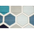 thumbnail image 4 of Unique Loom Collection Métro Abstrait Géométrique Hexagonal Tapis de Zone, 5 x 8 Pieds, Ivoire/bleu, 4 of 5