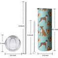 thumbnail image 5 of 20oz Boxer Dog Pitbull Terriers Dog and Pizza Skinny Tumblers Stainless Steel Tumbler with Lid and Straw,Vacuum Insulated Double Wall Travel Tumbler Cups with Cleaning Brush for Coffee,Tea, 5 of 6