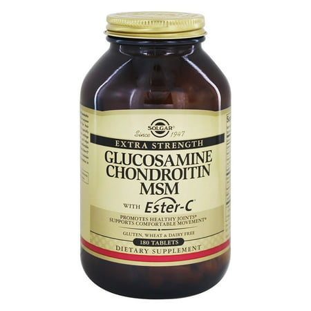 Solgar - Extra Strength Glucosamine chondroïtine MSM avec Ester C - 180 comprimés