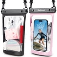 thumbnail image 1 of Funda flotante impermeable para teléfono Rethuen, paquete de 2, negro y rosa, 1 of 6