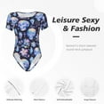 thumbnail image 5 of Lsque crystal cool Skull flower Women's Crew Neck Short Sleeve Bodysuit Basic T Shirts Tops Onesie Adult Cute Pajama-X-Large, 5 of 8
