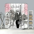 thumbnail image 4 of Fashion Women Shower Curtain Set Paris Eiffel Tower Shower Curtain Decor for Girls 72x72Ines Waterproof Polyester Fabric Shower Curtain with 12 Hooks (Paris), 4 of 5