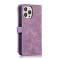 thumbnail image 2 of Wallet Case for iPhone 13 with Zipper Pouch,Magnetic PU Leather Flip Folio Stand Card Slot with Hand Strap and Cross Body Strap Case Cover for iPhone 13, Purple, 2 of 9