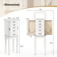 thumbnail image 3 of Gymax Jewelry Wood Cabinet Armoire Storage Box Chest St& Organizer Christmas Gift White, 3 of 10