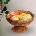 thumbnail image 6 of Woven Fruit Basket, Footed Fruit Basket, Table Centerpiece, Rattan Fruit Bowl, Food Snack Serving Basket for Makeup, Countertop Sundries Bathroom large, 6 of 8