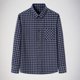 thumbnail image 1 of Blusa y camisa de manga larga con cuello vuelto para hombre, estampada, informal, formal, con solapa, de poliéster, 1 of 4