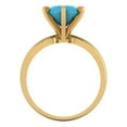 thumbnail image 4 of 2.5 ct Round Cut Simulated Turquoise Solitaire 14K Yellow Gold Womens Engagement Ring, 4 of 5