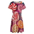 thumbnail image 4 of Rainbow Lollipop Women's Dress Short Sleeve Summer Sundress Summer Women Clothes, 4 of 7