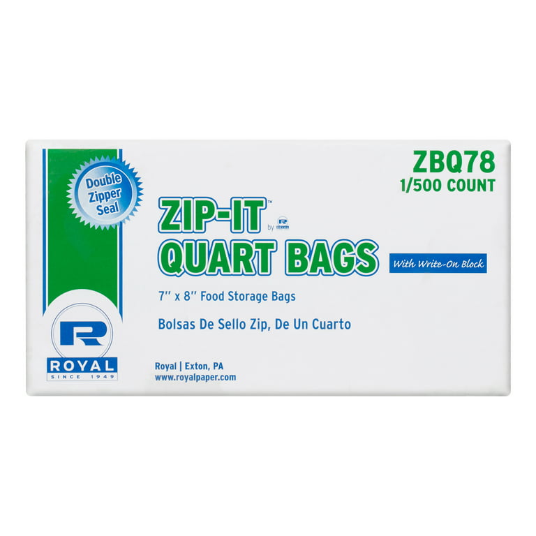 7 x 8 Double Zipper Quart Bags, Pack of 500 – CiboWares