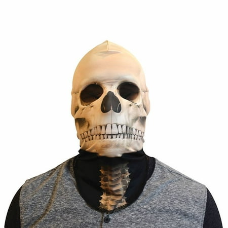 Unisex-Adult Skeleton Photo Realistic Halloween Fabric Mask - One Size Fits Most