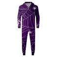 thumbnail image 1 of MKLEKYY Halloween Pajamas Printed Parent Child Home Hooded Bodysuit Father 8585, 1 of 1