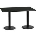 thumbnail image 4 of Flash Furniture Stiles 30'' x 60'' Rectangular Black Laminate Table Top with 18'' Round Table Height Bases, 4 of 5
