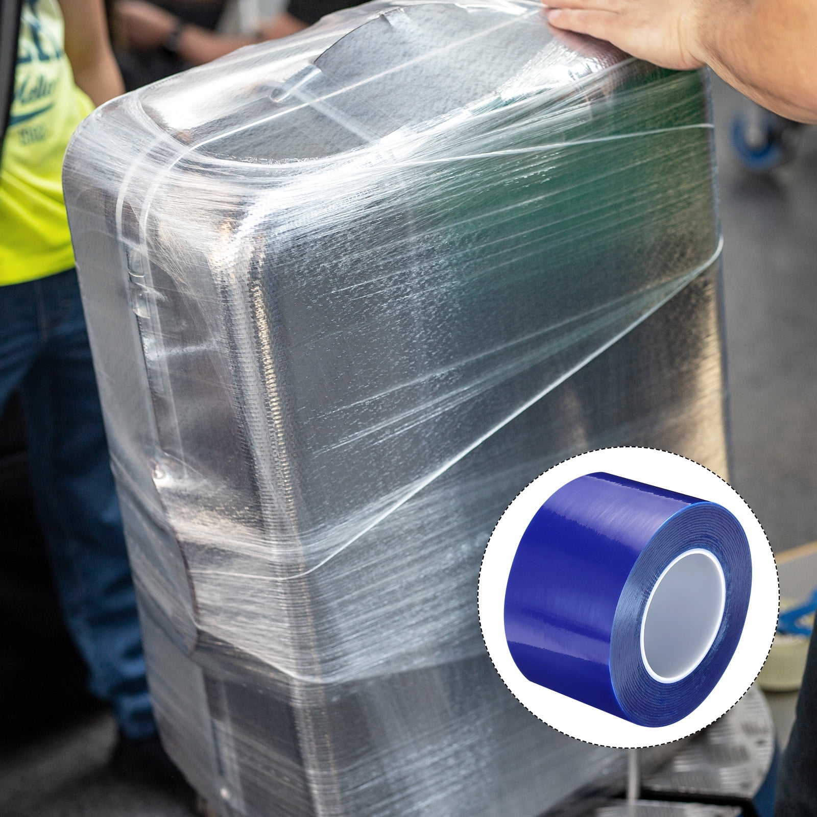 Unique Bargains PE Protective Film for Aluminum Doors and Surfaces Protection Blue 3.15" x 656Ft