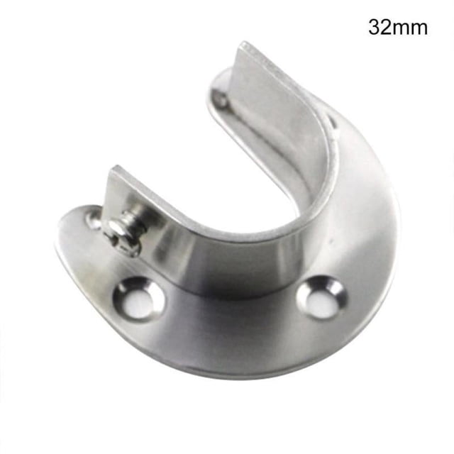 2Pcs Closet Rod Wardrobe Pipe Hanging Rail Rod End Support Bracket 25/32Mm Dia