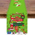 thumbnail image 1 of Christmas Grinch Table Runner Tablecloth 13x72 Inch Mode Waterclor Plaid Christmas Trees Merry Xmas Table Runner,Winter Holiday Kitchen Dining Table Christmas Decoration For Indoor Home Party, 1 of 7