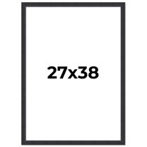 27x38 Frame Black Real Wood Picture Frame Width 1.25 Inches | Interior Frame Depth 0.5 Inches |