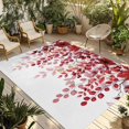 thumbnail image 2 of Outdoor Rug 3x5 ft Red Eucalyptus Leaves Outdoor Large Area Rug Non Slip Rubber Berry Branch Nature Plant Front Door Mat RV Rug Carpet Patio Outdoor Rugs for Backyard Balcony Deck Porch Indoor, 2 of 9