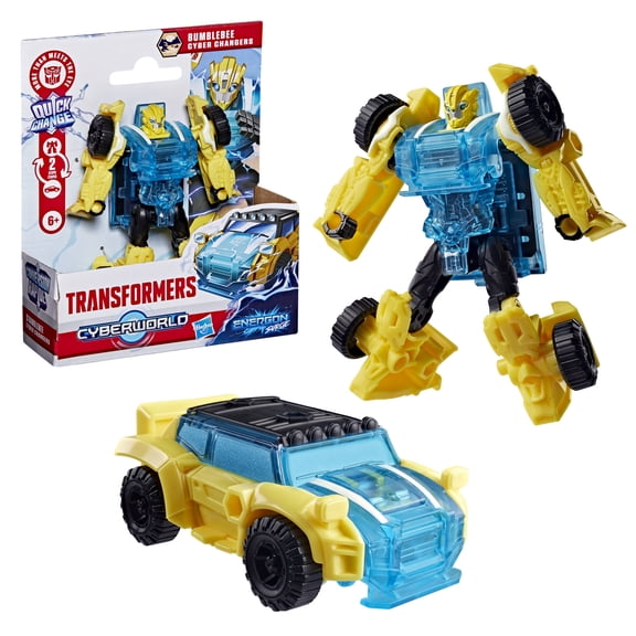 Transformers Toys CYBERWORLD Bumblebee Energon Surge Cyber Changers Action Figure, 6