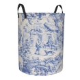 thumbnail image 4 of Cesto de ropa sucia plegable de gran capacidad con estampado de Toile De Jouy francés personalizado, color azul marino, para guardar ropa de bebé, 4 of 5