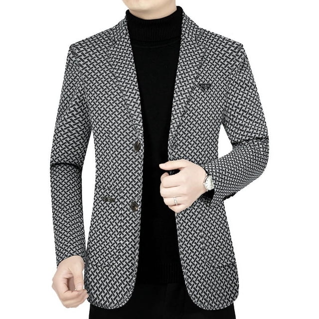 Chaqueta de traje de hombre de primavera, papá usa chaqueta de traje de hombre de mediana edad informal de negocios, primavera y otoño