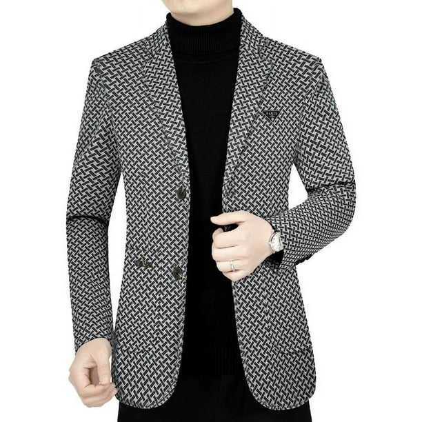 Chaqueta de traje de hombre de primavera, papá usa chaqueta de traje de hombre de mediana edad informal de negocios, primavera y otoño
