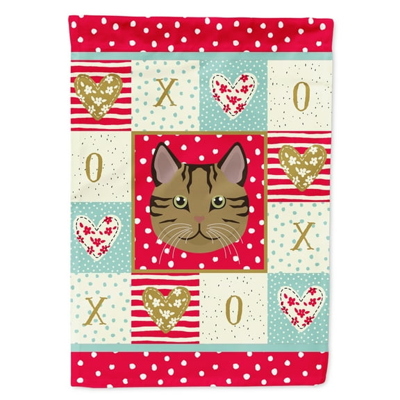 Carolines Treasures CK5159GF Scottish Straight Cat Love Flag Garden Size Small multicolor