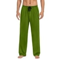 thumbnail image 2 of WAENQINLA Mens Cotton Lounge Pants Lightweight Elastic Waist Sleepwear Trousers Casual Comfy Straight Leg Homewear Pj Bottoms Pajamas Pants with Pockets Mint Green XL, 2 of 6