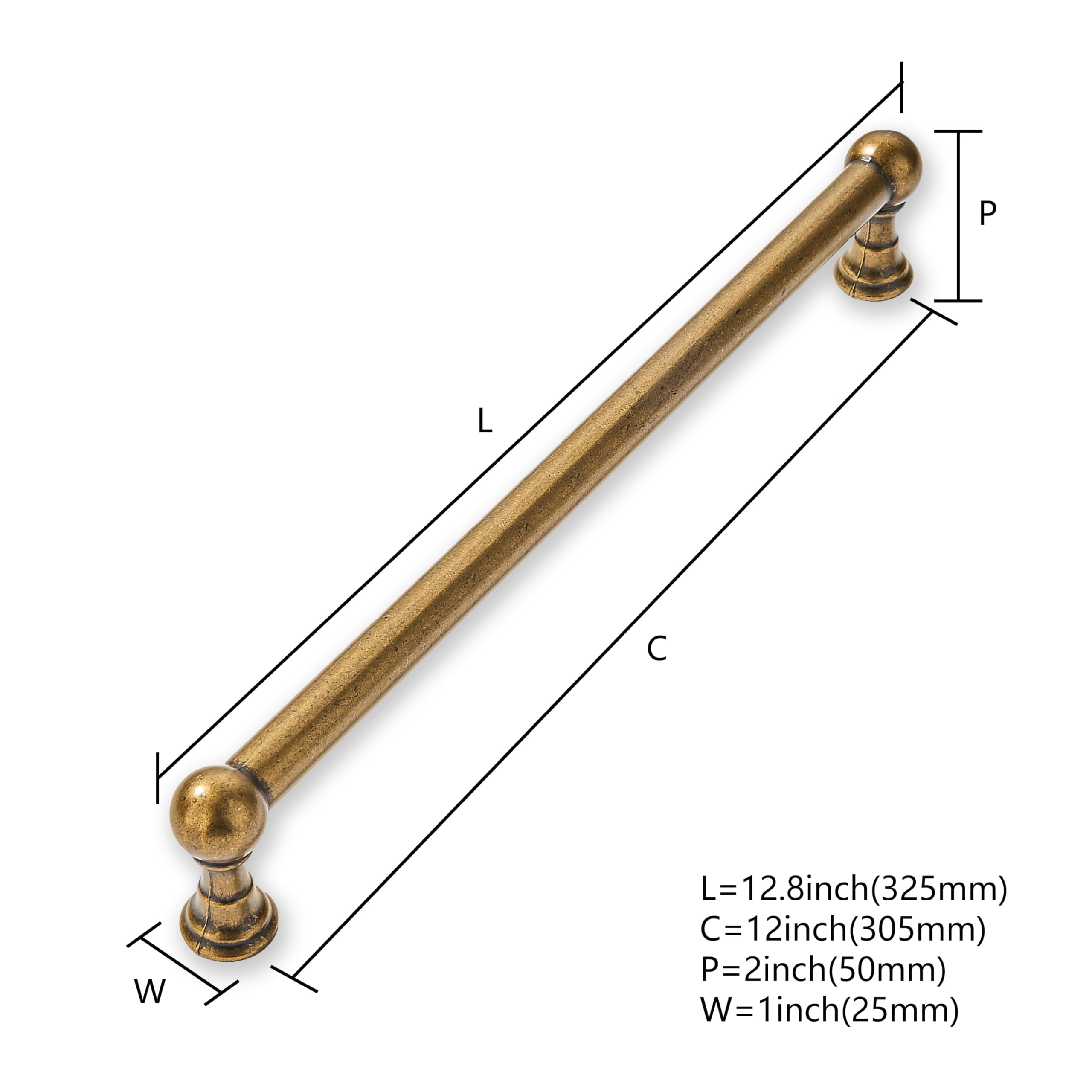 10 Pack 1 Inch Vintage Ball Brushed Brass Cabinet Knobs Kitchen Cabinet Hardware Brushed Gold Drawer Knobs Pulls for Drawers.