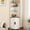 White-Open Shelf, variant on [Tall Storage Cabinet] 65'' Tall 6-Tier Storage Cabinet with 4 Barn Doors | Adjustable Shelves, Metal Handles, Home Space Saver Accent Cabinet for Living Room, Kitchen, Study Room