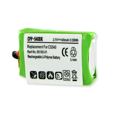 Plantronics CS540A Cordless Phone Battery Li-Pol, 3.7 Volt, 140 mAh - Ultra Hi-Capacity - Replacement for Plantronics CS540 Rechargeable