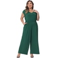 thumbnail image 3 of DARING DIVA Women's Plus Overall Rompers with V Neck and Sleeveless Design 4XL Green, 3 of 6