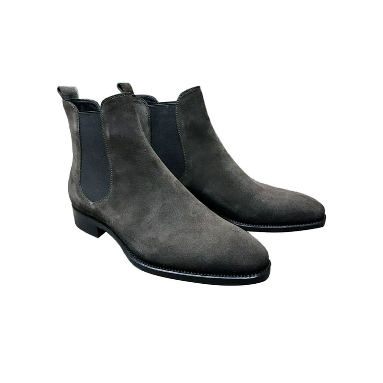 Forenkle hvor ofte Muldyr Crocowalk Mens Comfortable Pull On Chelsea Boots Office Non Slip Ankle  Booties Breathable Pointed Toe Elastic Boot Gray 7 - Walmart.com