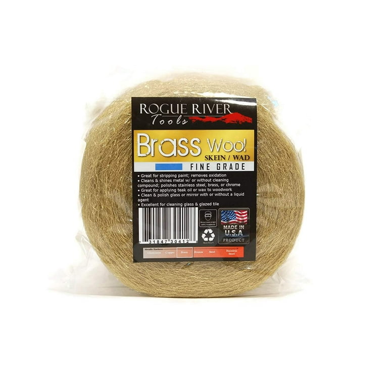 Brass Wool Fine Grade - 1lb Roll - by Rogue River Tools. Made in