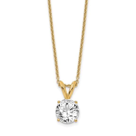 14K Yellow Gold charm pendant Diamond Lab Grown Round