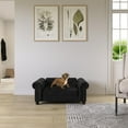 thumbnail image 3 of Ollie & Hutch Felix Pet Sofa, Small/Medium Size Pet Bed, Black Velvet, 3 of 19