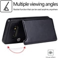 thumbnail image 3 of Design for Samsung Galaxy S10E Case with Tempered Glass Screen Protector Credit Card Holder Slot, PU Leather Wallet Phone Cases Stand Kickstand Protective Cover for Glaxay S 10E 10SE Men Black, 3 of 12