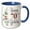 Blue/White, variant on 3drose, Happy 70th Birthday with Pink Blush Flowers, 11oz Mug